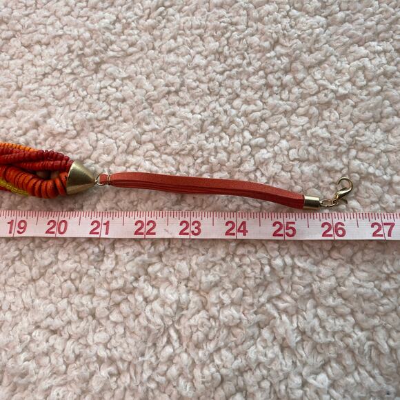 Orange and Gold Rope Fashion Necklace - Picture 7 of 10